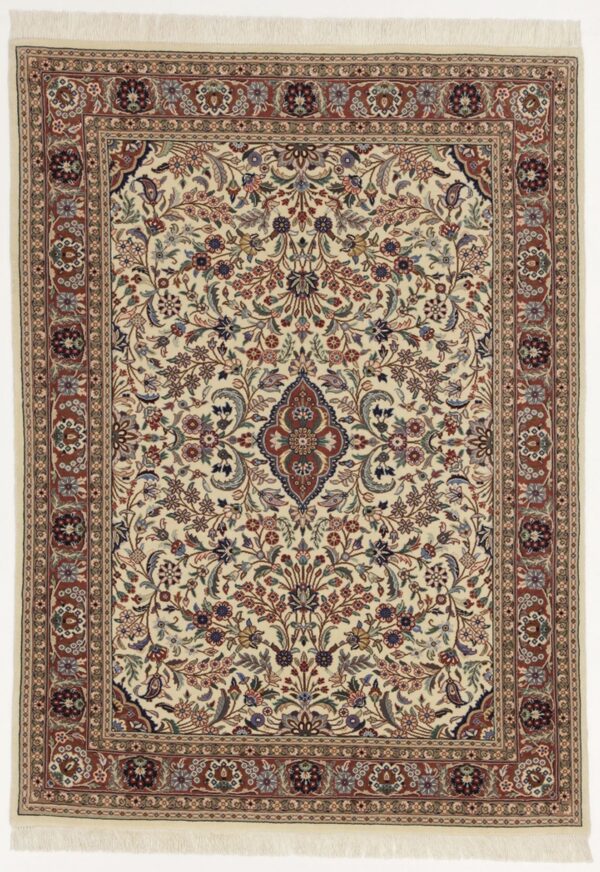 Perserteppich Isfahan 107 x 145 cm Schurwolle & Seide handgeknüpft