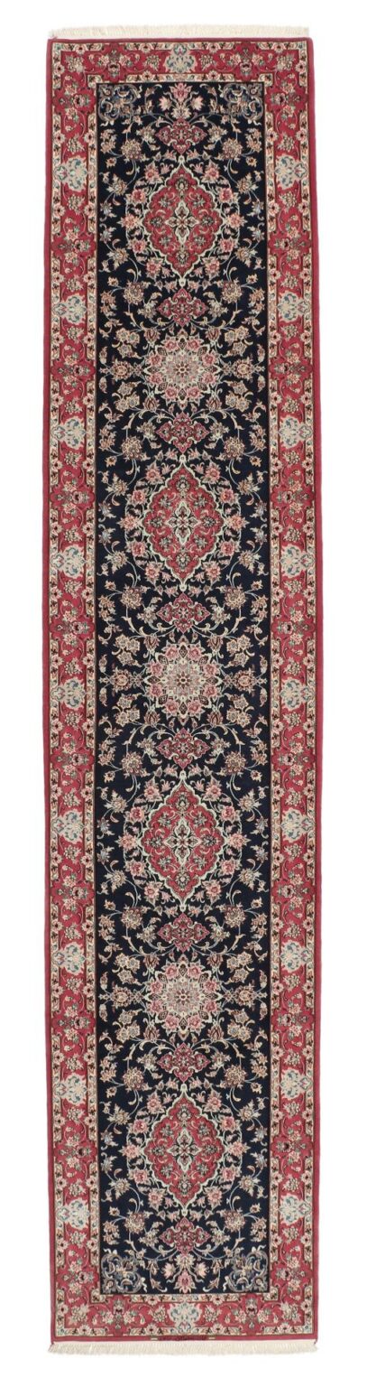 Perserteppich Isfahan 84 x 408 cm Schurwolle & Seide handgeknüpft