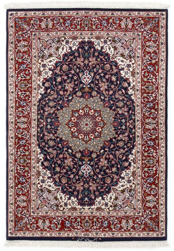 Perserteppich Isfahan 85 x 127 cm Schurwolle & Seide handgeknüpft
