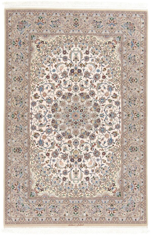 Perserteppich Isfahan 140 x 215 cm Schurwolle & Seide handgeknüpft