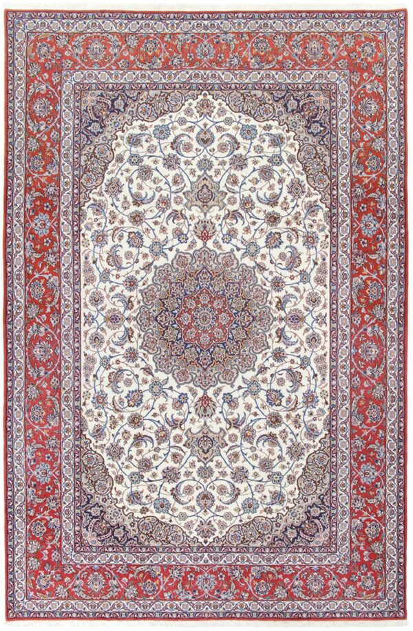Perserteppich Isfahan 200 x 305 cm Schurwolle & Seide handgeknüpft