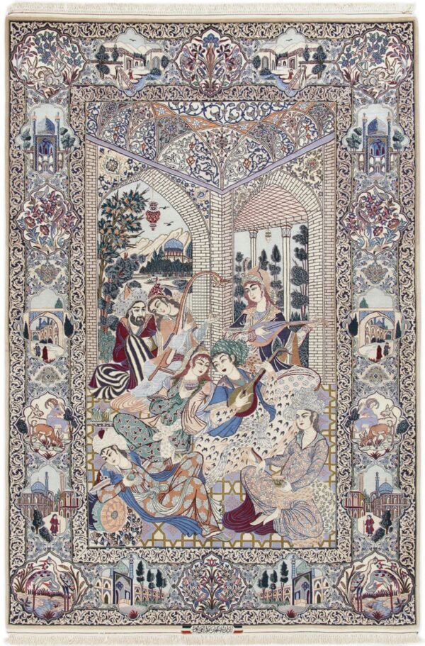 Perserteppich Isfahan 159 x 245 cm Schurwolle & Seide handgeknüpft