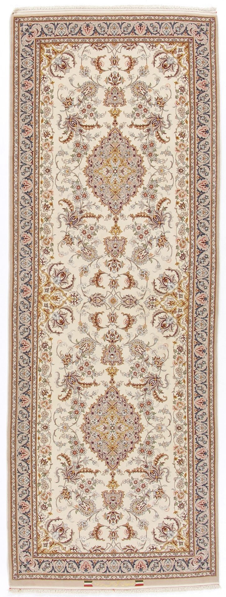 Perserteppich Isfahan 88 x 245 cm Schurwolle & Seide handgeknüpft
