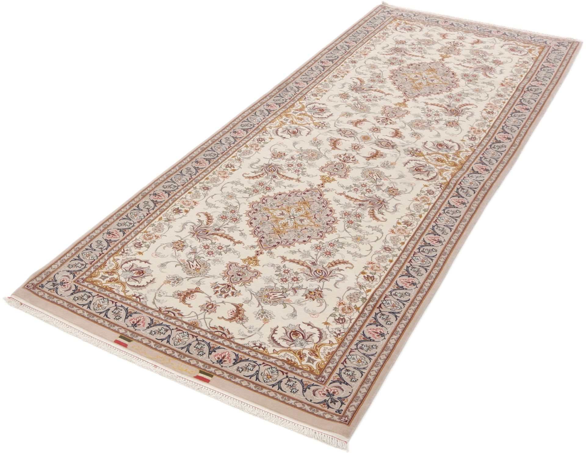 Perserteppich Isfahan 88 x 245 cm Schurwolle & Seide handgeknüpft