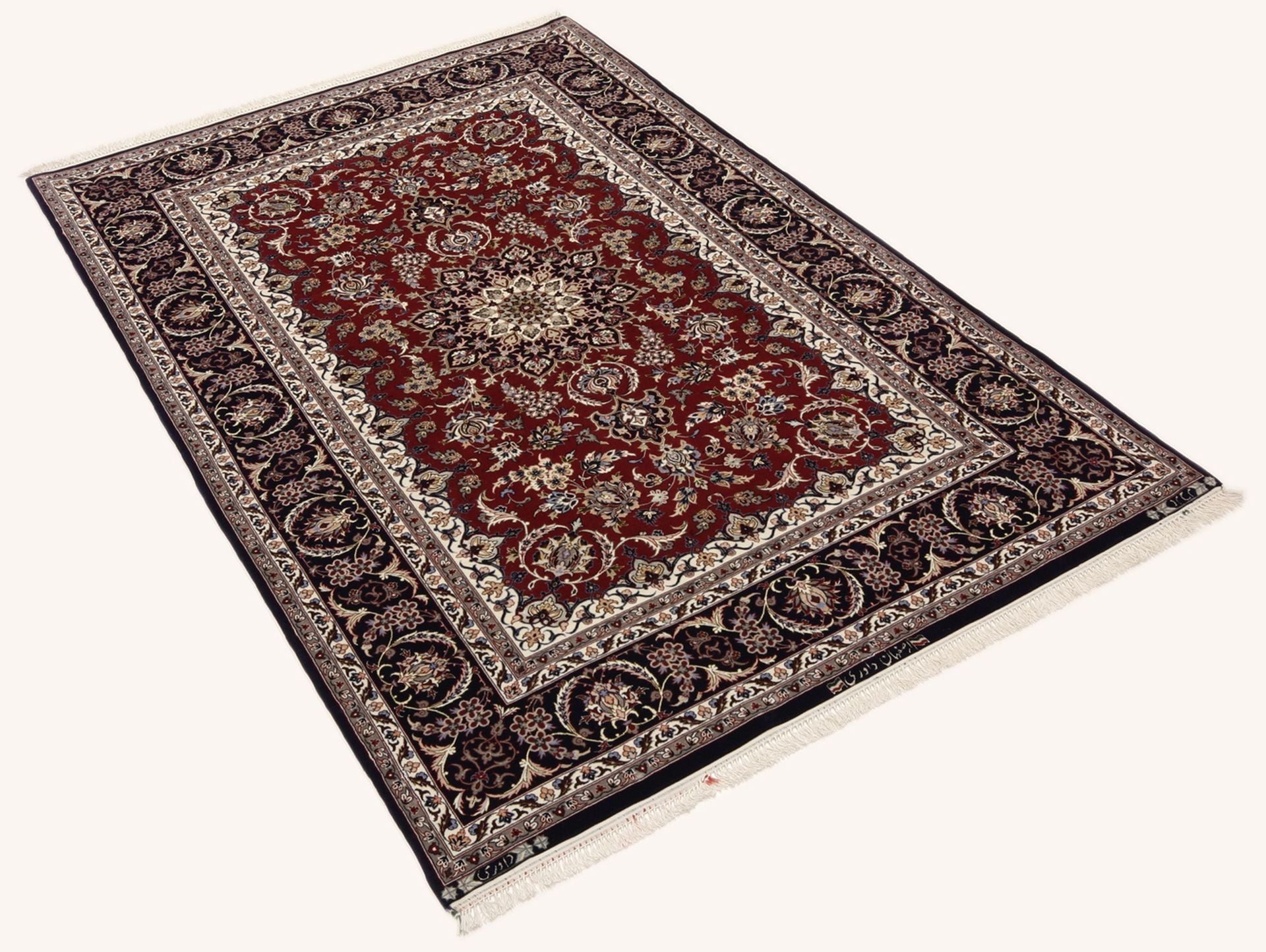 Perserteppich Isfahan 130 x 200 cm Schurwolle & Seide handgeknüpft