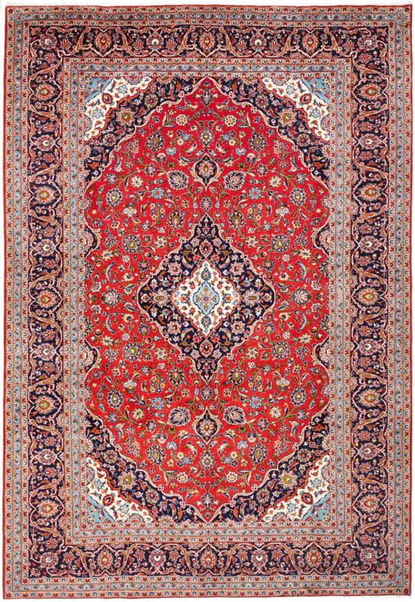 Perserteppich Kashan 251 x 366 cm Schurwolle handgeknüpft hochwertig