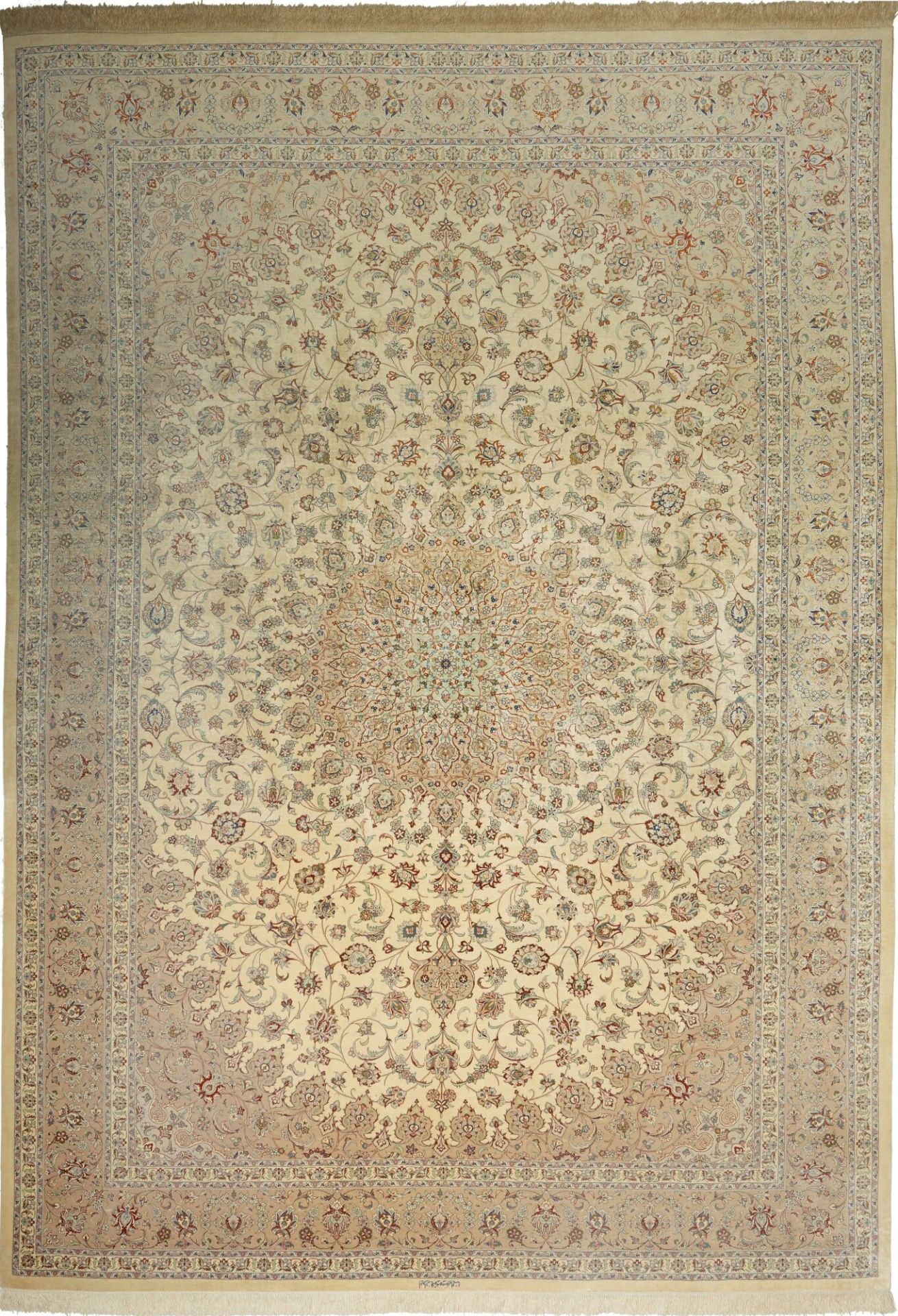 Perserteppich Ghom 247 x 349 cm Seide handgeknüpft Exklusiv