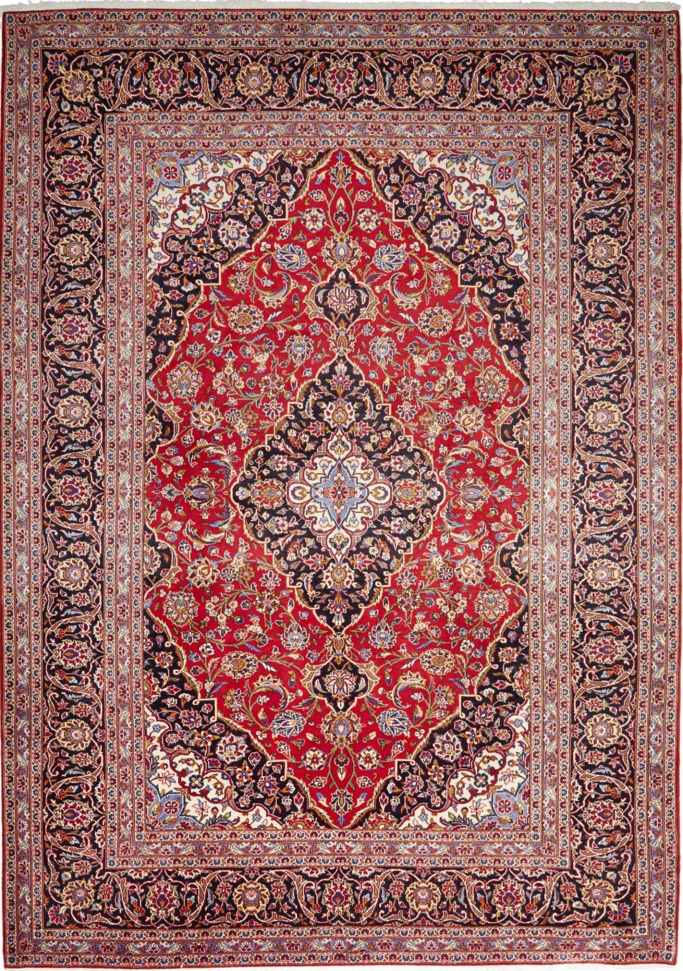 Perserteppich Kashan 251 x 349 cm Schurwolle handgeknüpft robust
