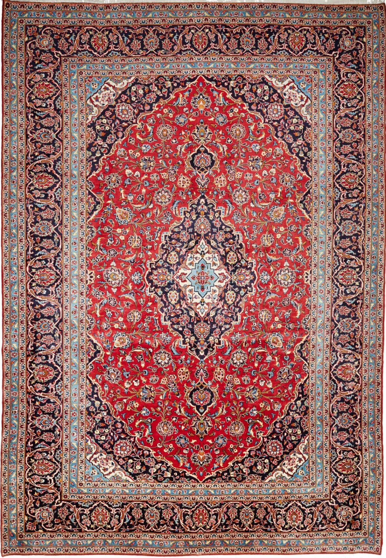 Perserteppich Kashan 247 x 353 cm Schurwolle handgeknüpft