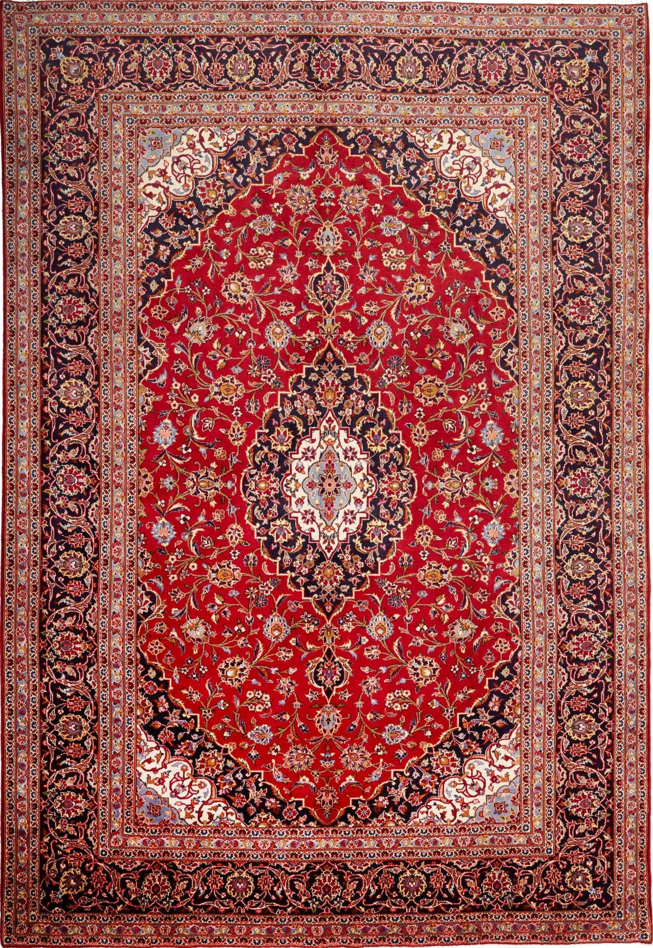 Perserteppich Kashan 246 x 354 cm Schurwolle handgeknüpft hochwertig