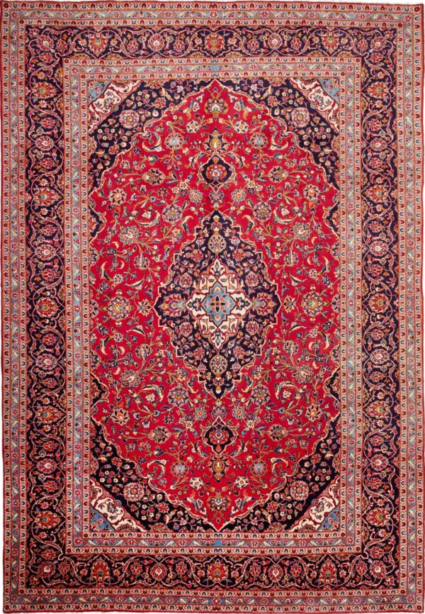 Perserteppich Kashan 251 x 359 cm Schurwolle handgeknüpft hochwertig
