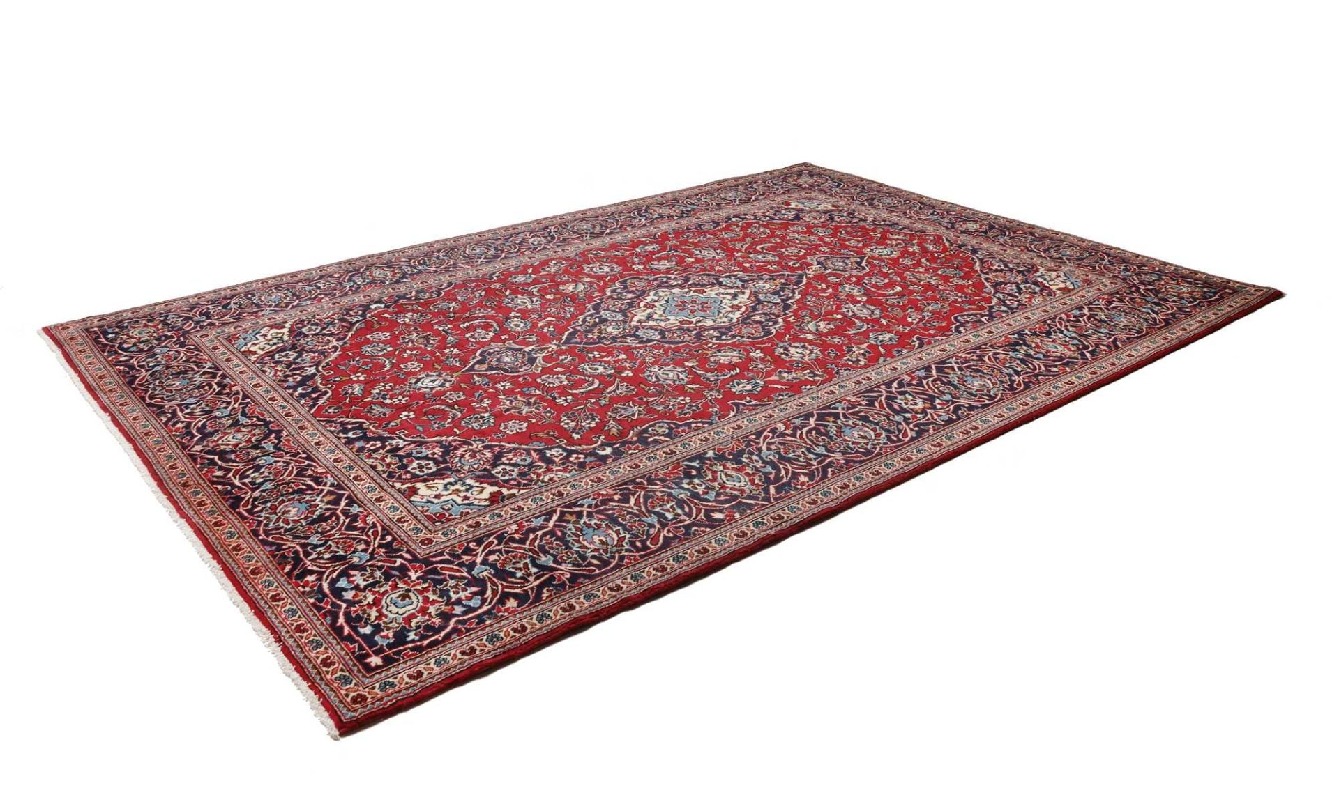 Perserteppich Kashan 248 x 362 cm Schurwolle handgeknüpft robust