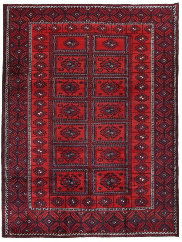 Orientteppich Belutsch 210 x 290 cm Schurwolle handgeknüpft rot-dunkel