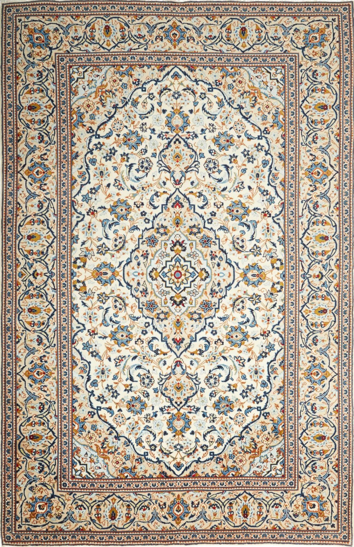 Perserteppich Kashan 194 x 299 cm Schurwolle handgeknüpft