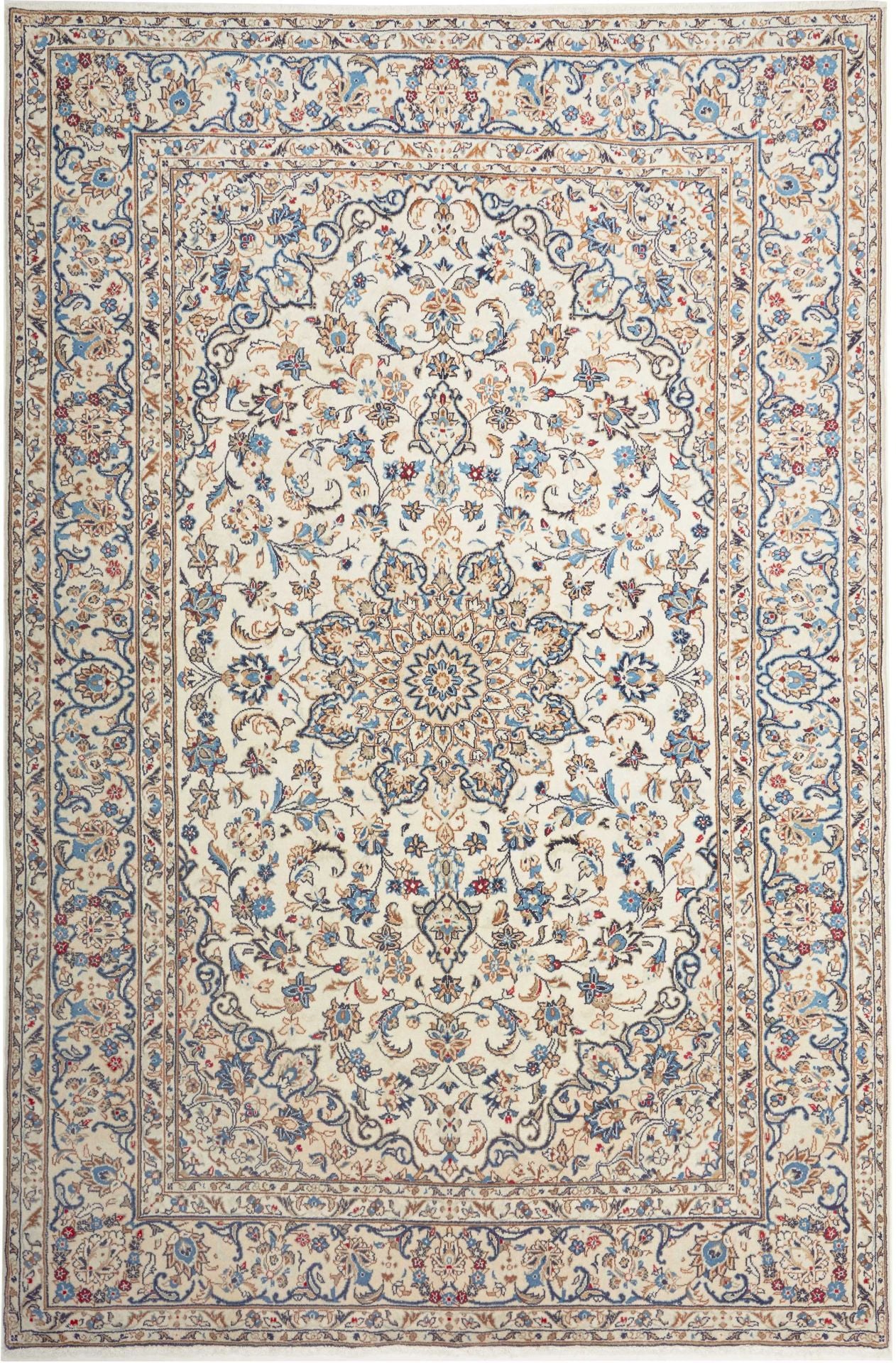 Perserteppich Kashan 198 x 294 cm Schurwolle handgeknüpft