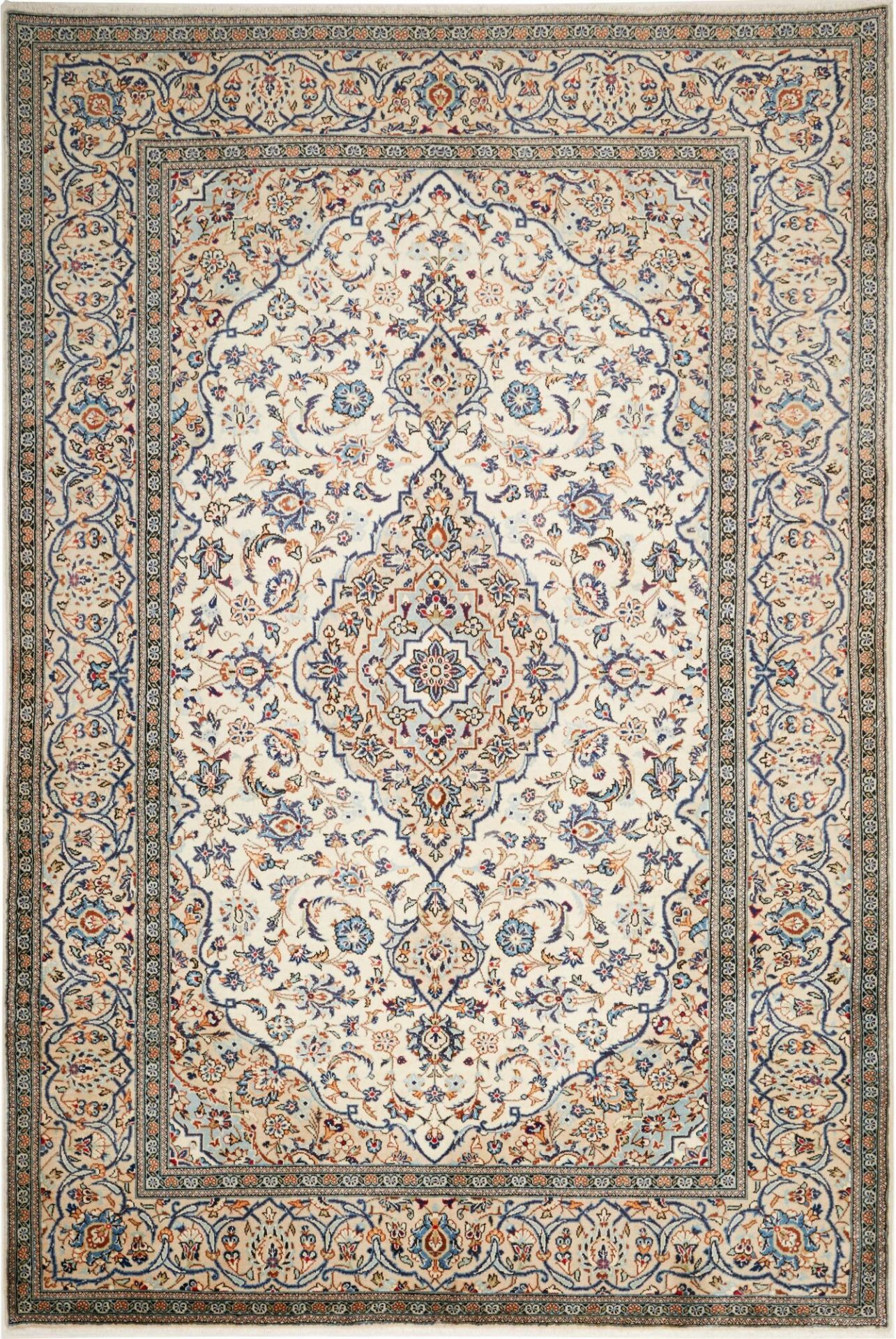 Perserteppich Kashan 201 x 296 cm Schurwolle handgeknüpft strapazierfähig