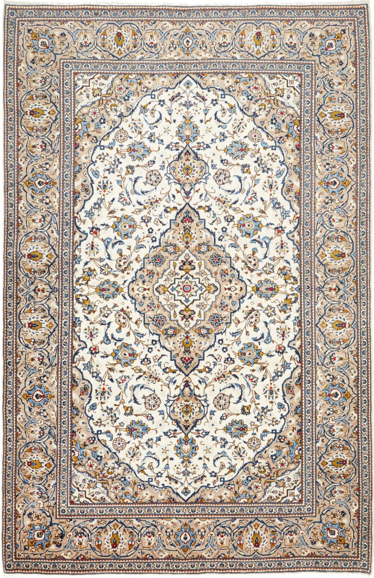 Perserteppich Kashan 201 x 305 cm Schurwolle handgeknüpft