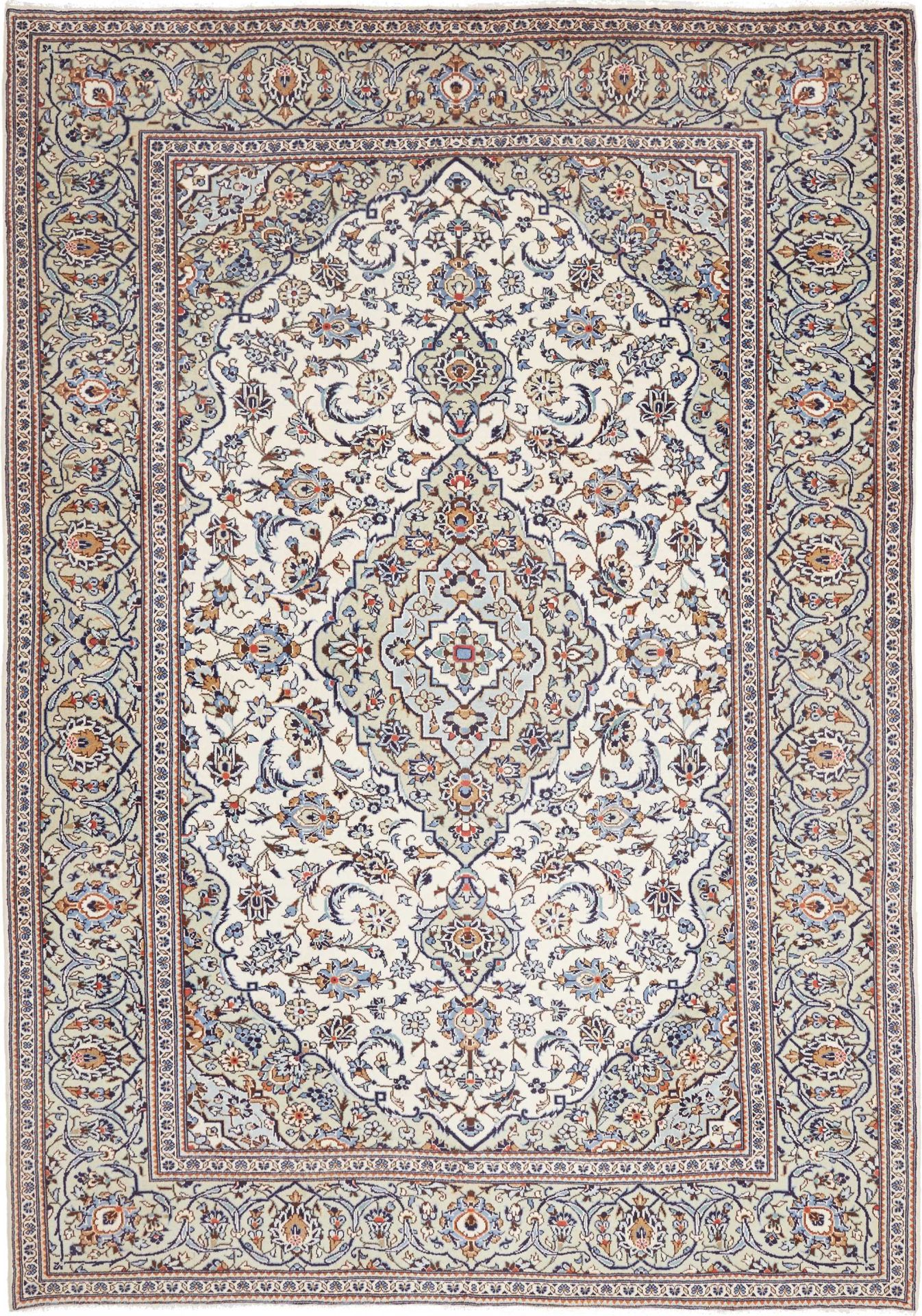 Perserteppich Kashan 196 x 286 cm Schurwolle handgeknüpft hochwertig