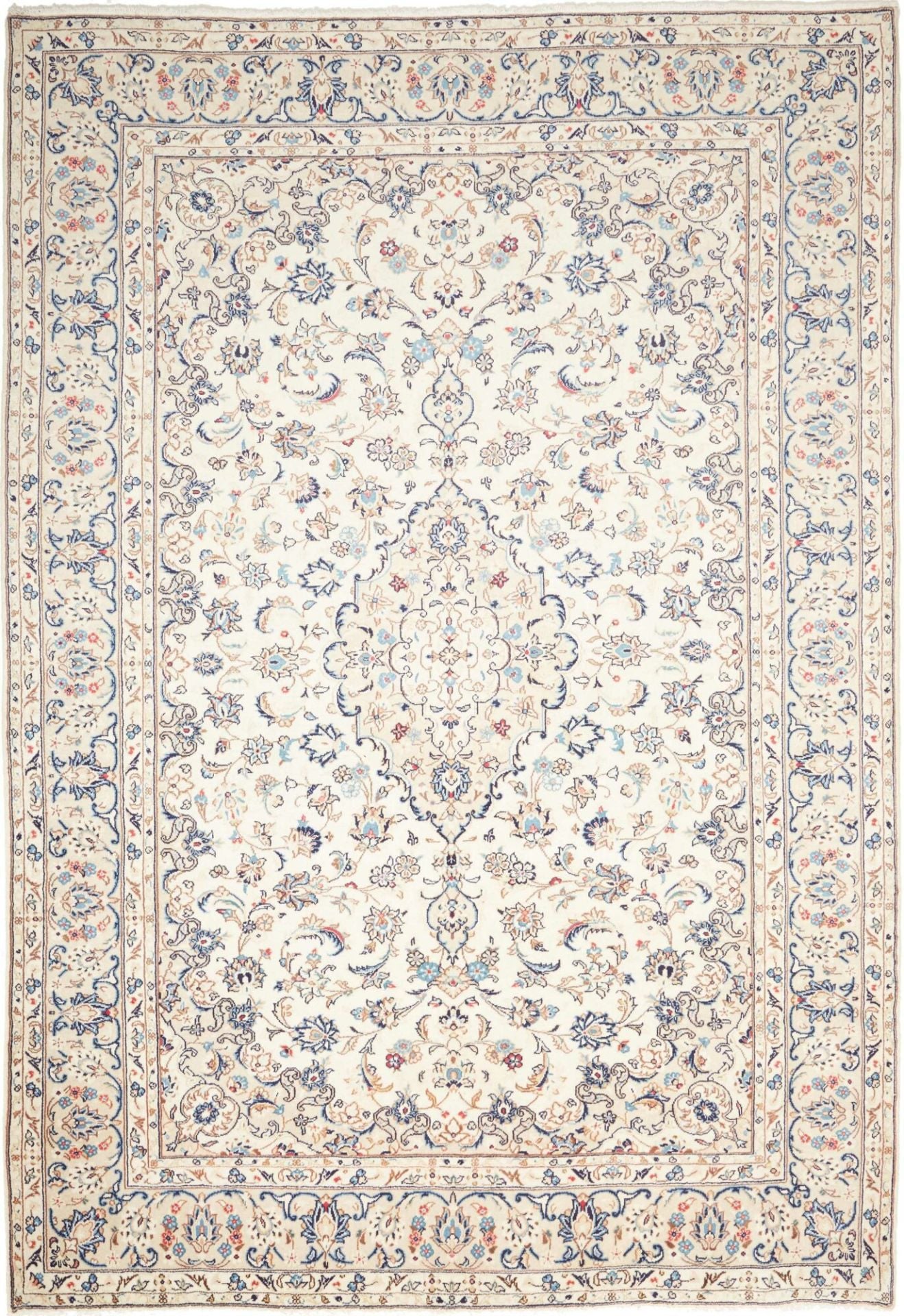 Perserteppich Kashan 204 x 292 cm Schurwolle handgeknüpft hochwertig