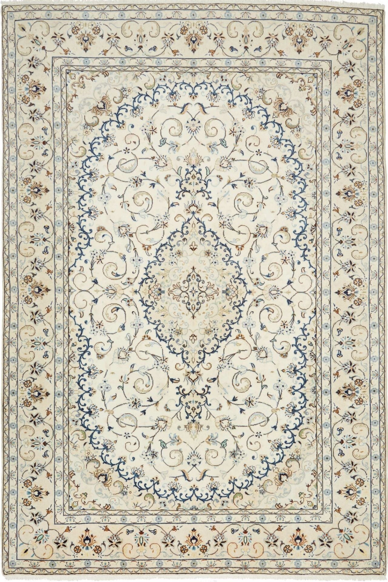 Perserteppich Kashan 199 x 294 cm Schurwolle handgeknüpft