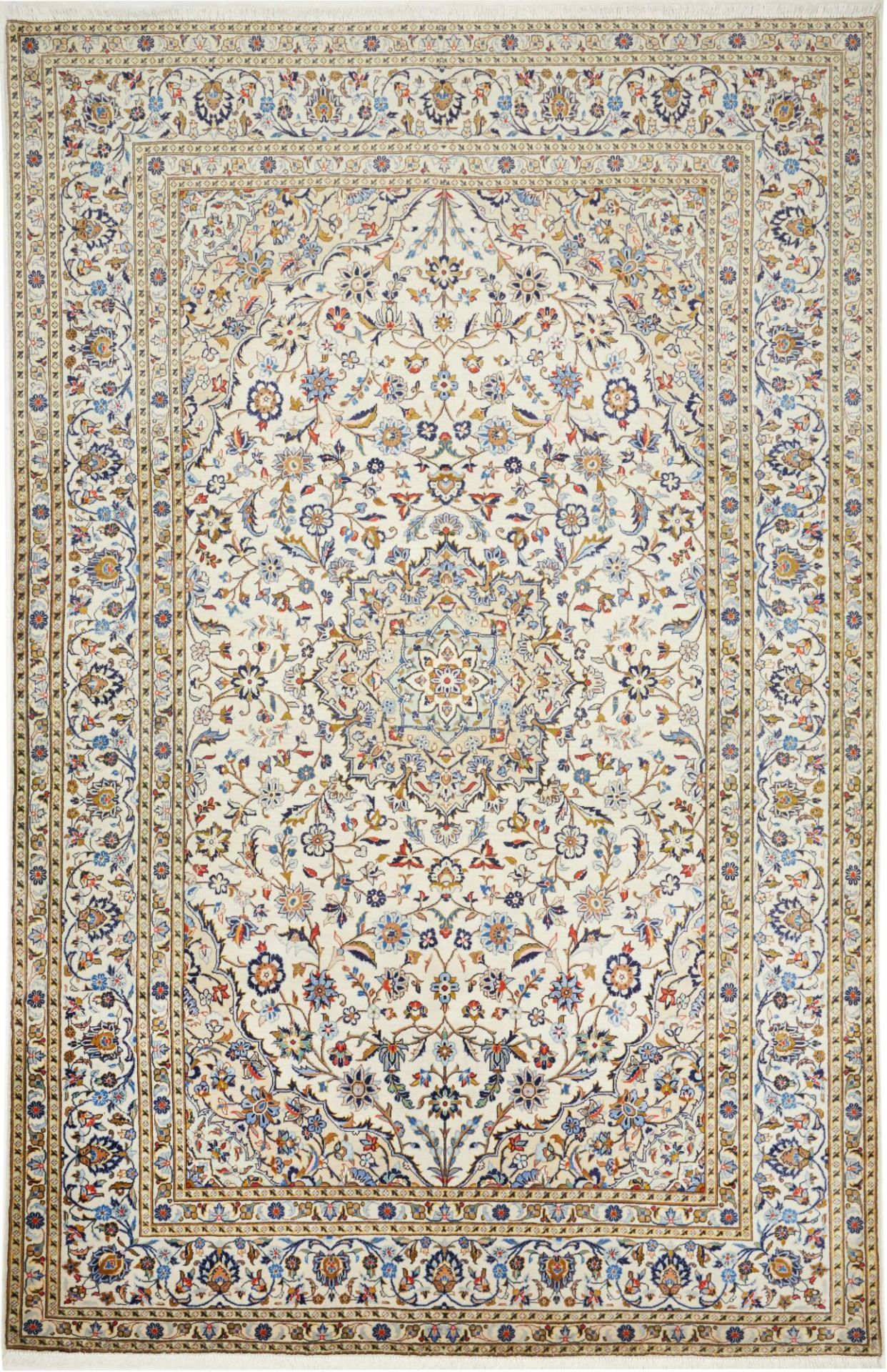 Perserteppich Kashan 199 x 302 cm Schurwolle handgeknüpft robust