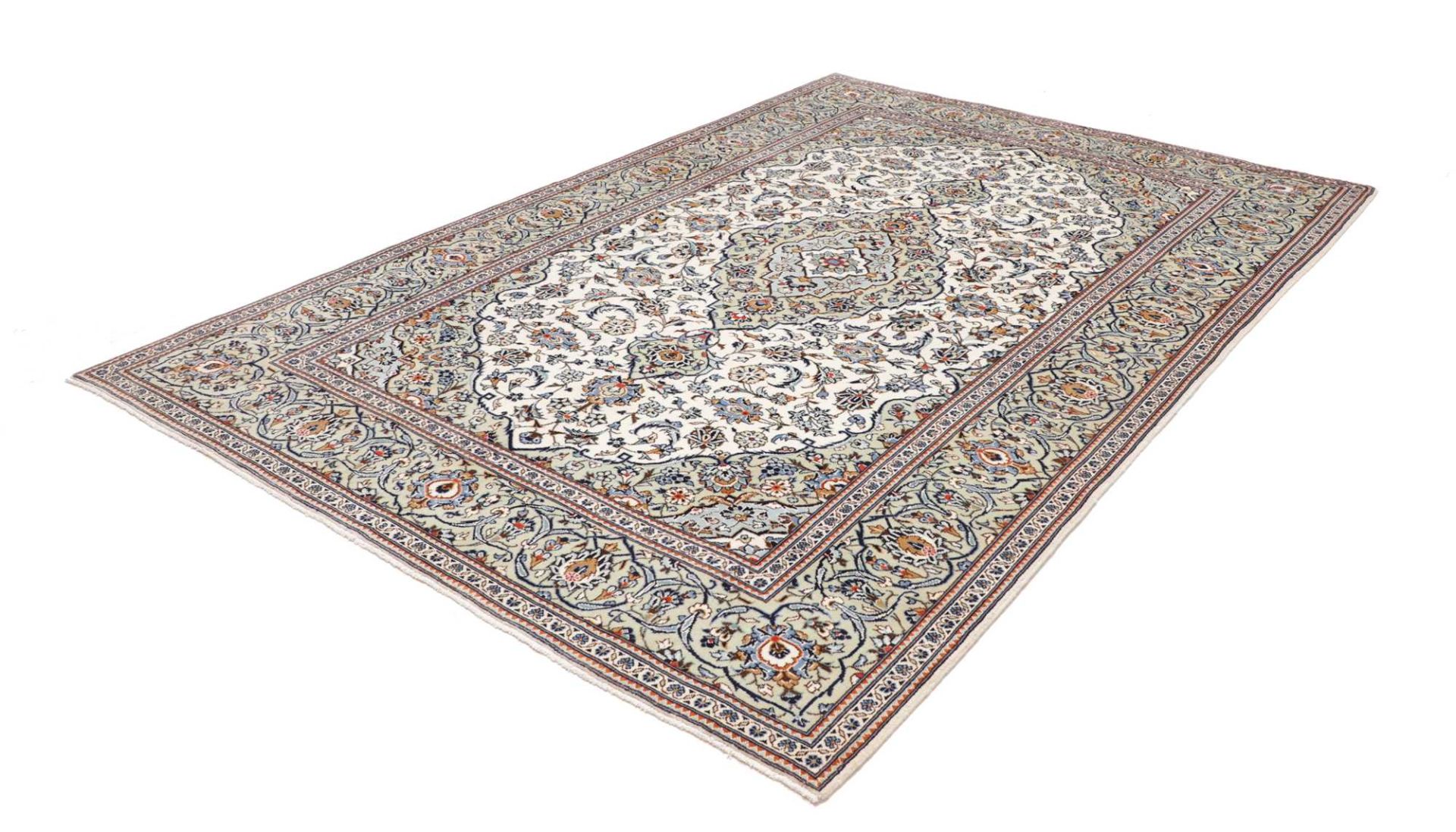 Perserteppich Kashan 196 x 286 cm Schurwolle handgeknüpft hochwertig