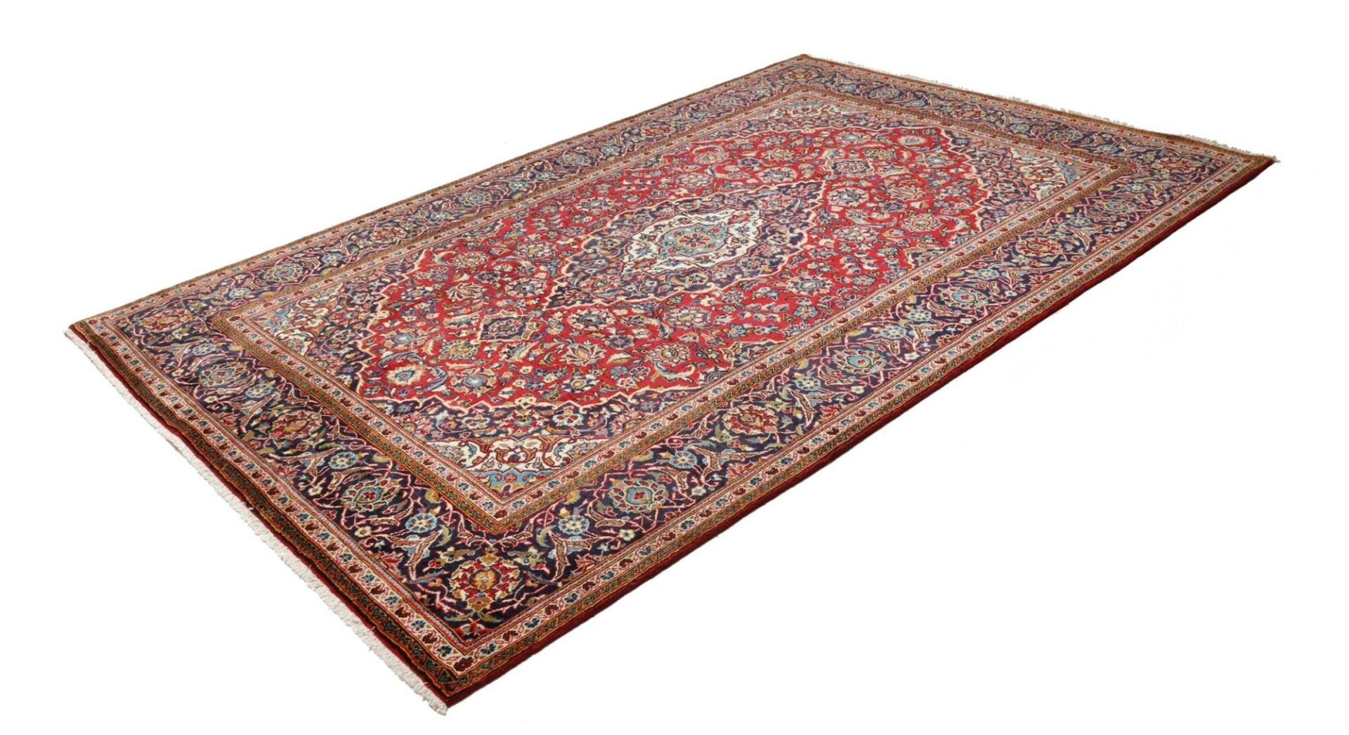 Perserteppich Kashan 196 x 302 cm Schurwolle handgeknüpft