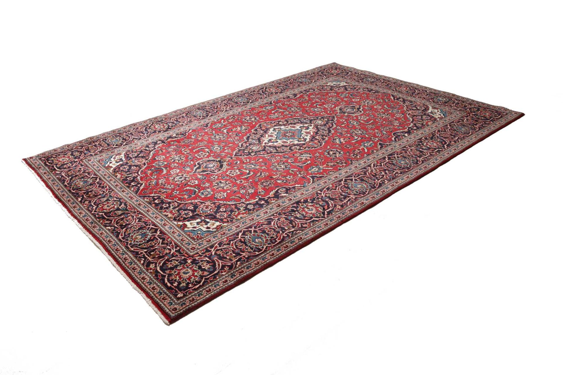 Perserteppich Kashan 201 x 307 cm Schurwolle handgeknüpft