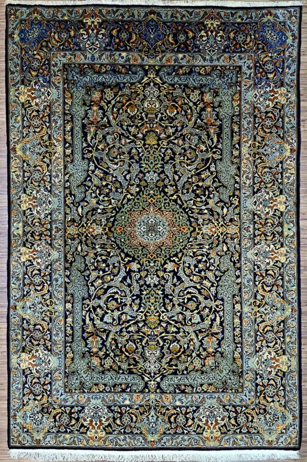 Perserteppich Kaschan 211 x 140 cm Schurwolle handgeknüpft sehr gut H1