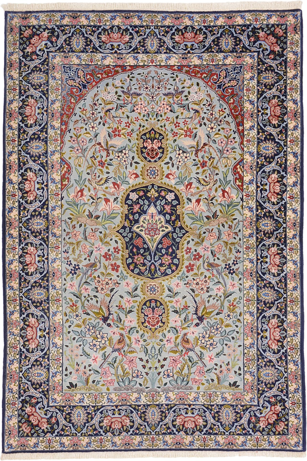 Perserteppich Isfahan 111 x 164 cm Schurwolle-Seide handgeknüpft