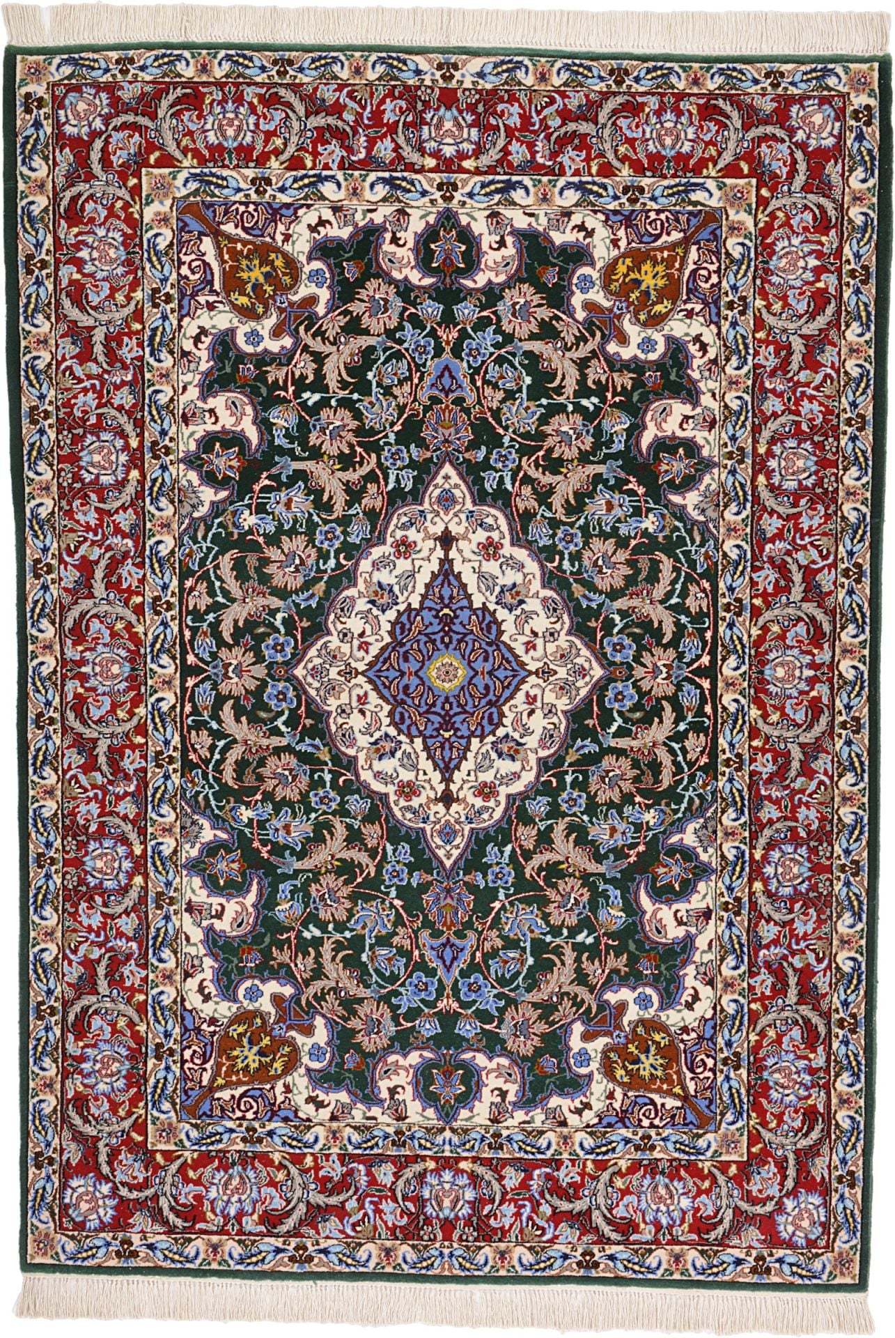 Perserteppich Isfahan 115 x 165 cm Schurwolle Seide handgeknüpft