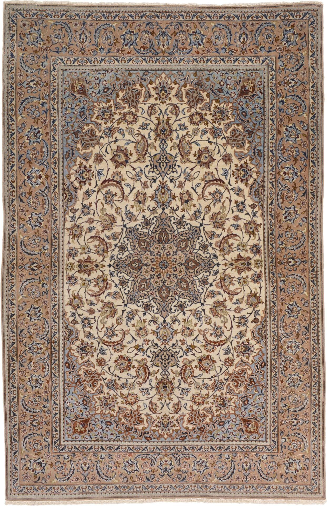 Perserteppich Isfahan 110 x 167 cm Schurwolle Seide handgeknüpft