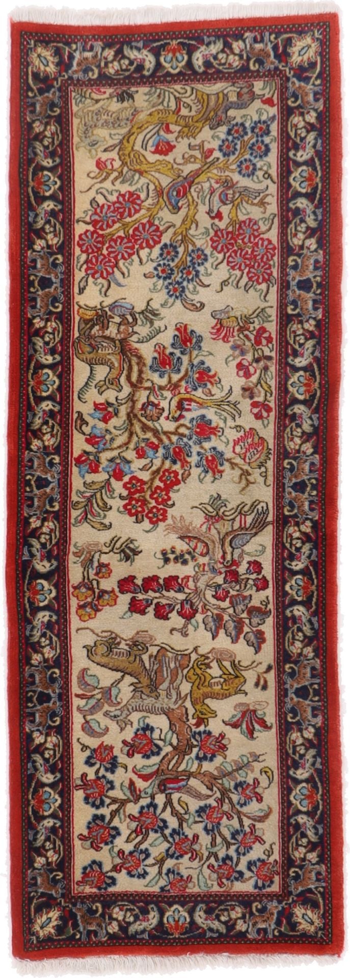 Perserteppich Ghom 55 x 155 cm Schurwolle handgeknüpft exklusiv