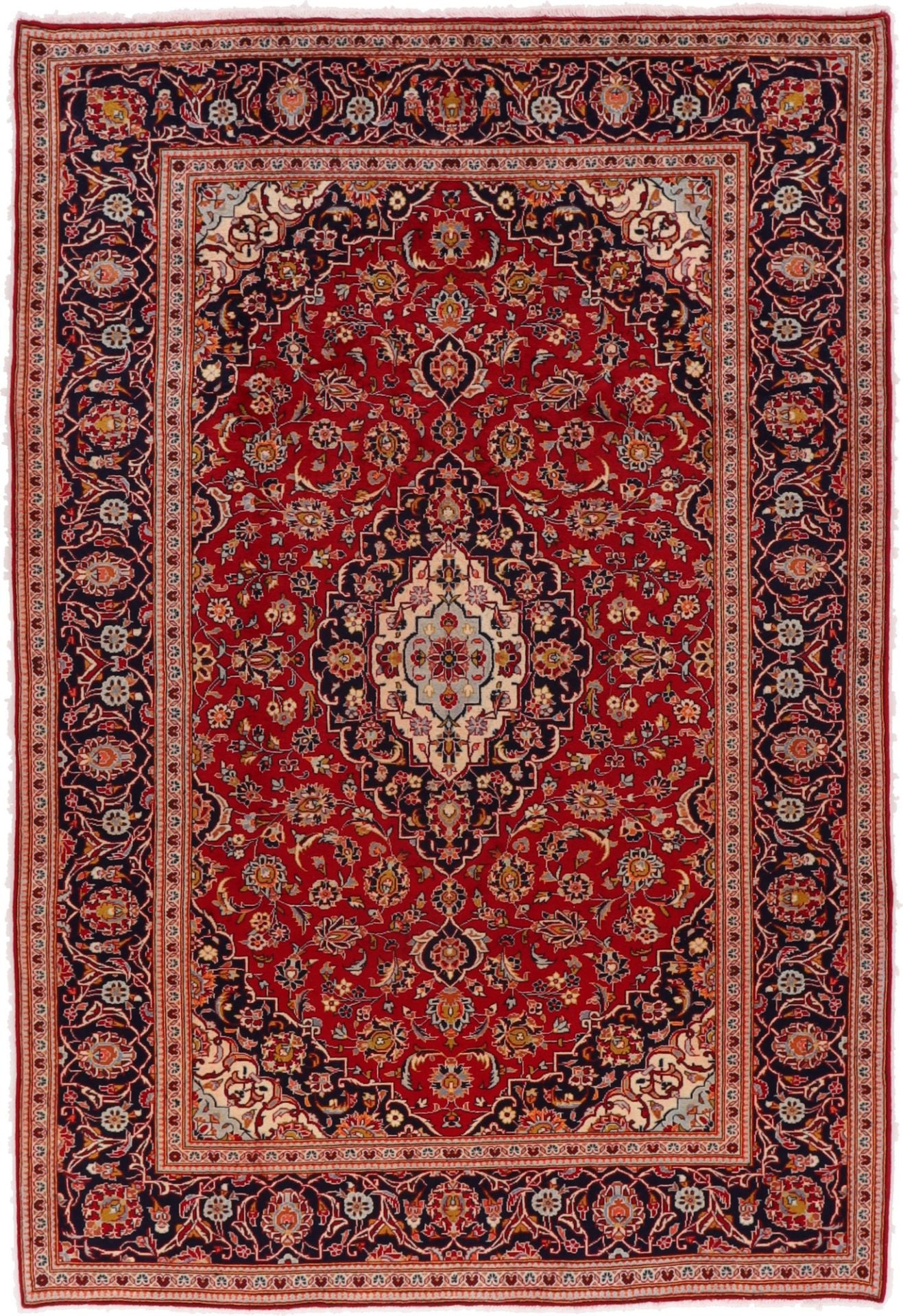 Perserteppich Kashan 195 x 290 cm Schurwolle handgeknüpft