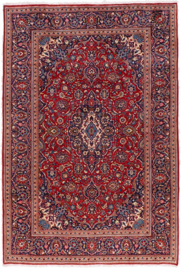 Perserteppich Kashan 202 x 302 cm Schurwolle handgeknüpft