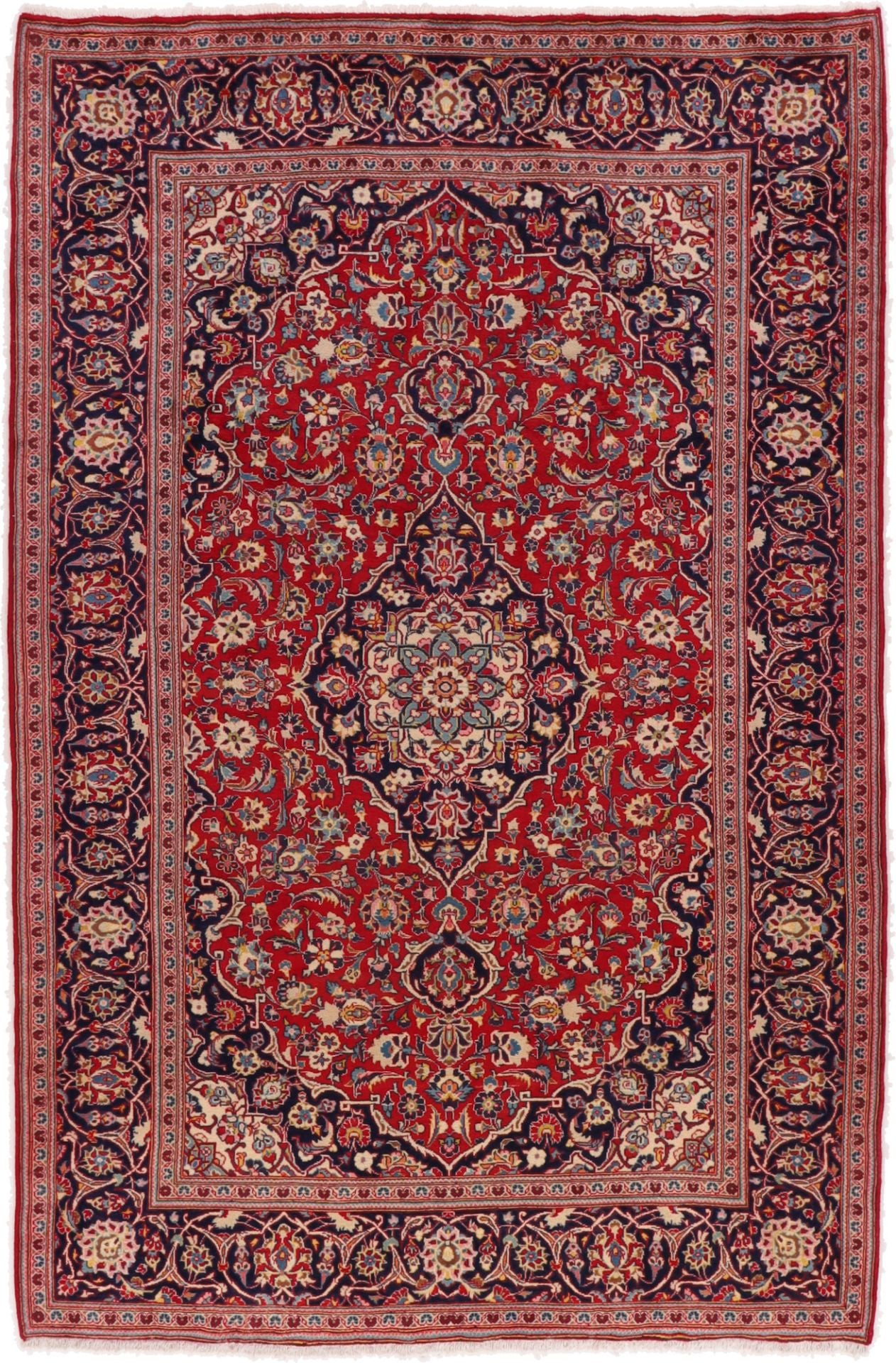 Perserteppich Kashan 200 x 308 cm Schurwolle-Seide handgeknüpft