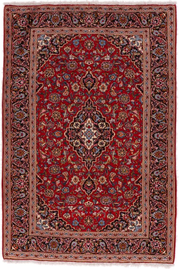 Perserteppich Kashan 206 x 305 cm Schurwolle Seide handgeknüpft