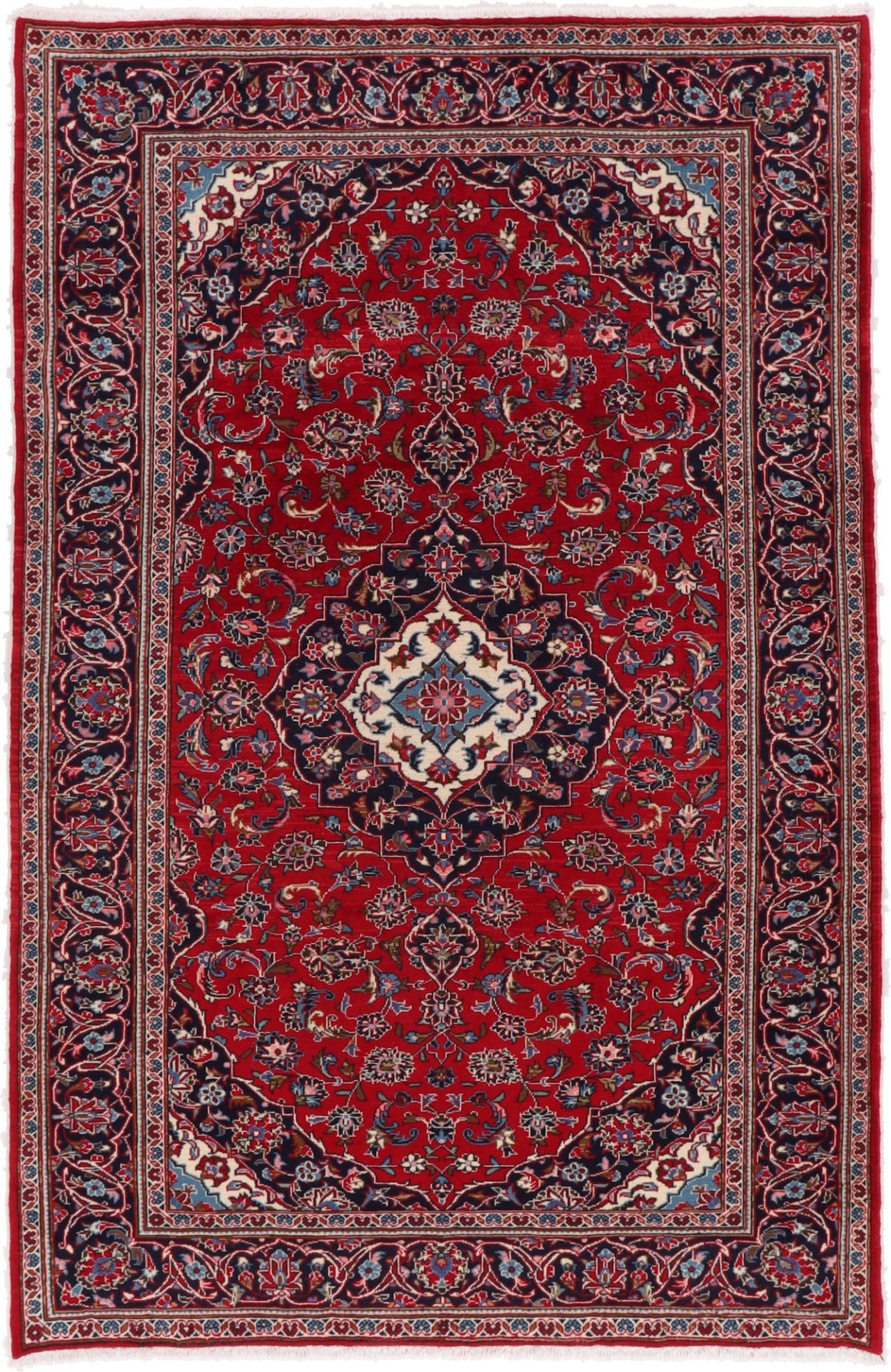 Perserteppich Kashan 195 x 301 cm Schurwolle handgeknüpft