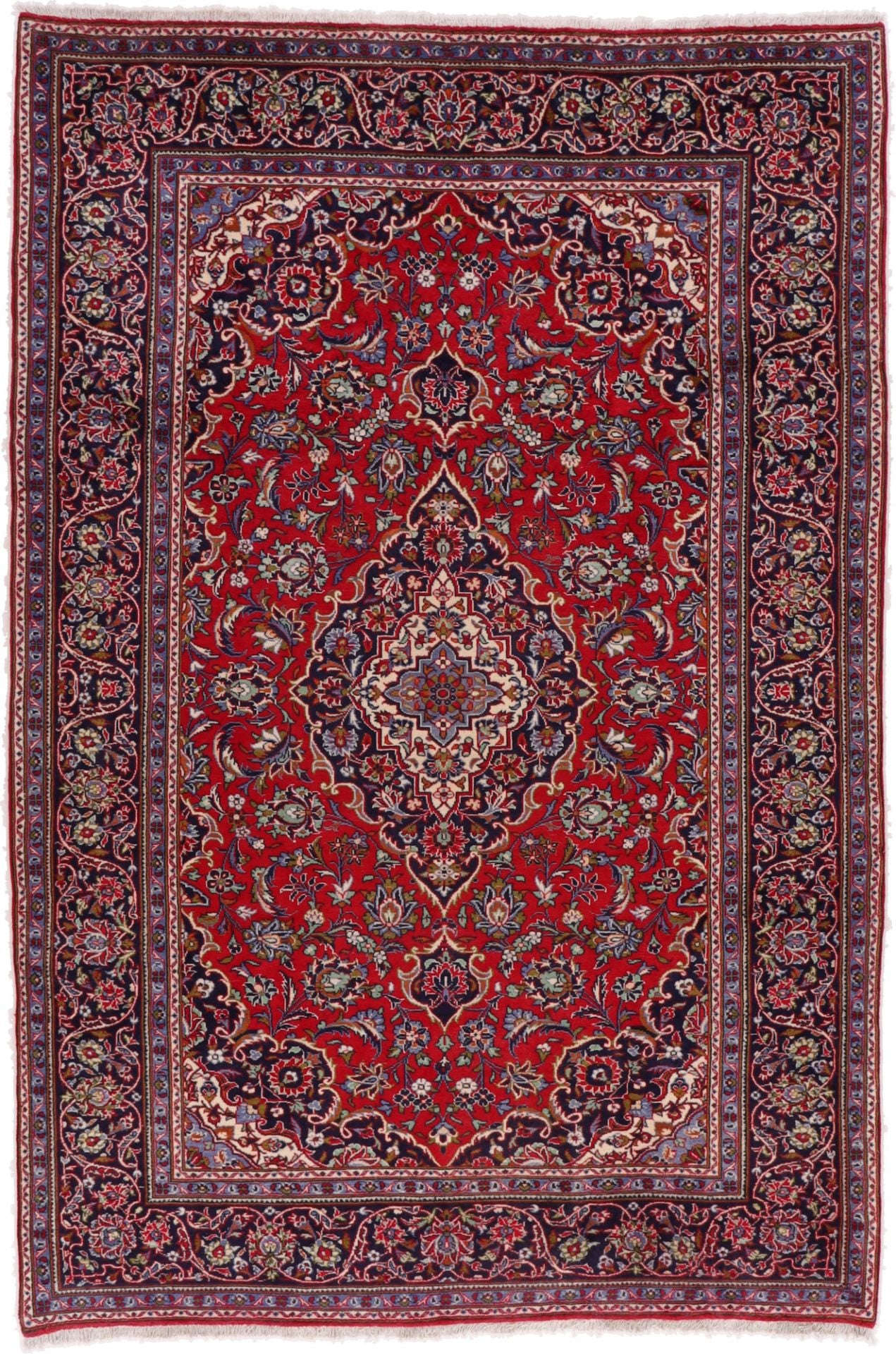 Perserteppich Kashan 213 x 321 cm Schurwolle handgeknüpft
