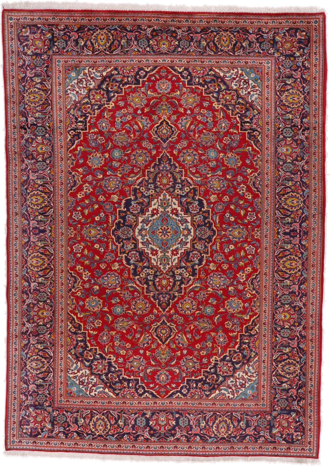 Perserteppich Kashan 223 x 318 cm Schurwolle handgeknüpft