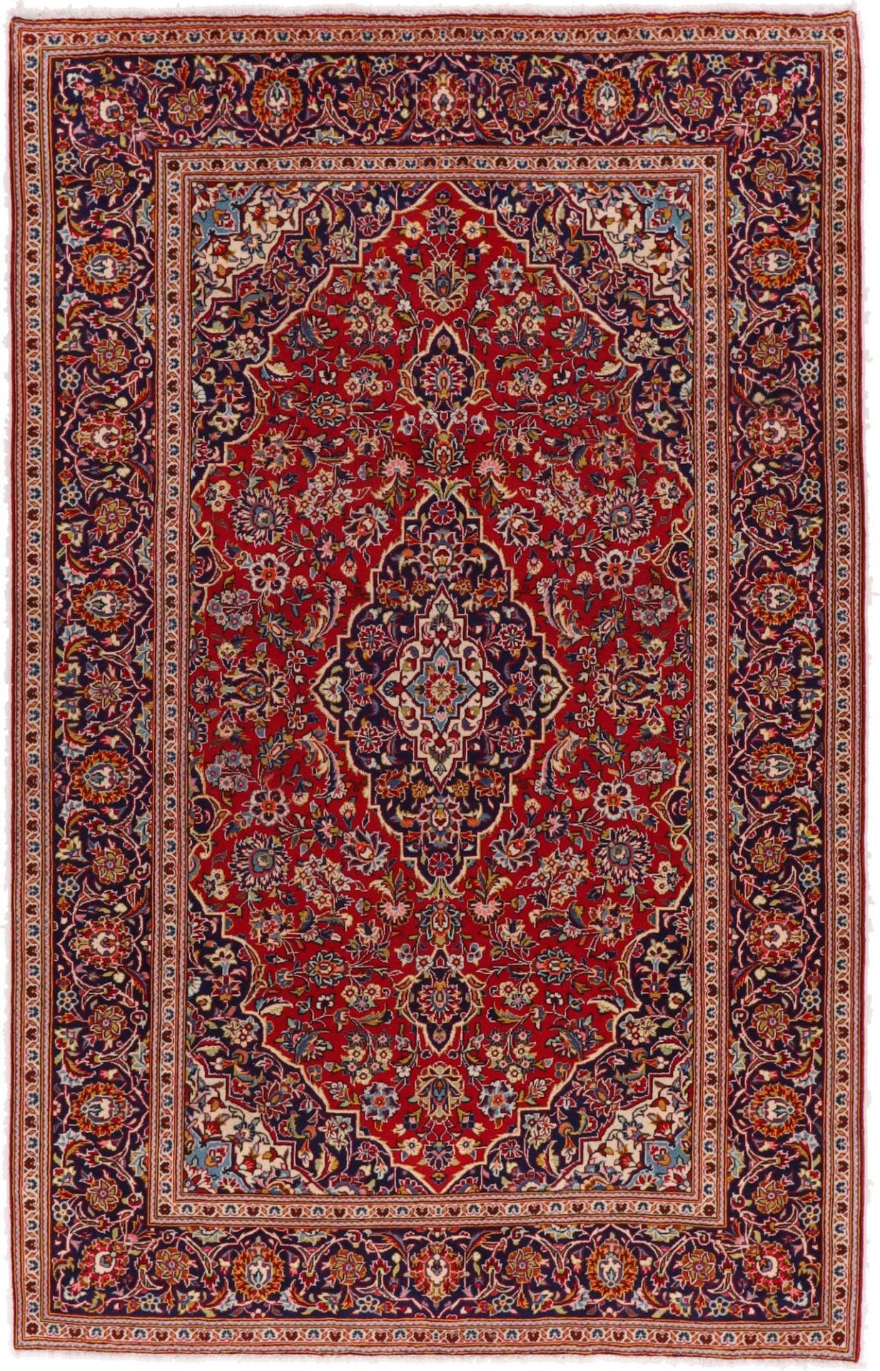 Perserteppich Kashan 203 x 318 cm Wolle und Seide handgeknüpft