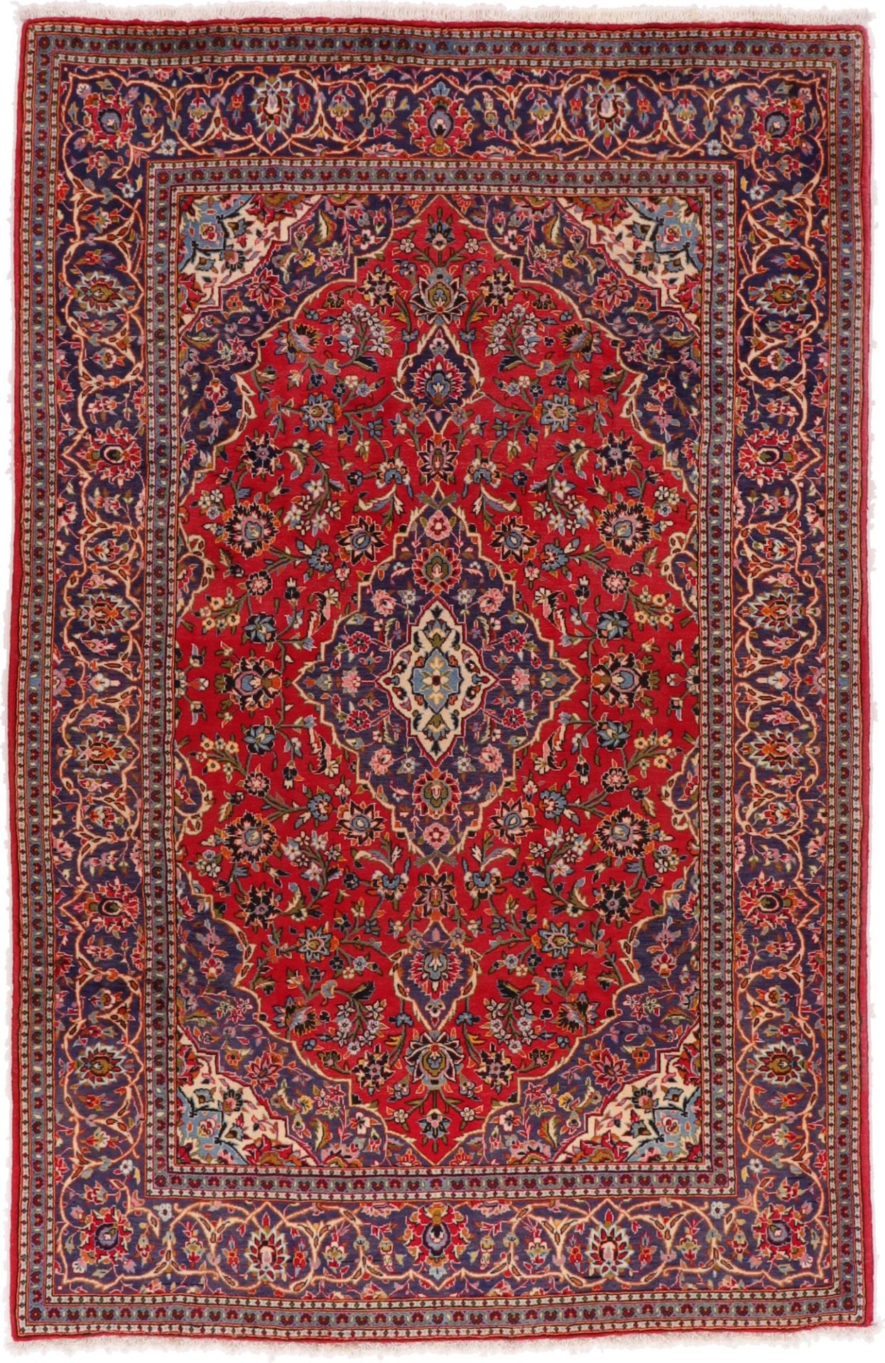 Perserteppich Kashan 209 x 310 cm Schurwolle handgeknüpft