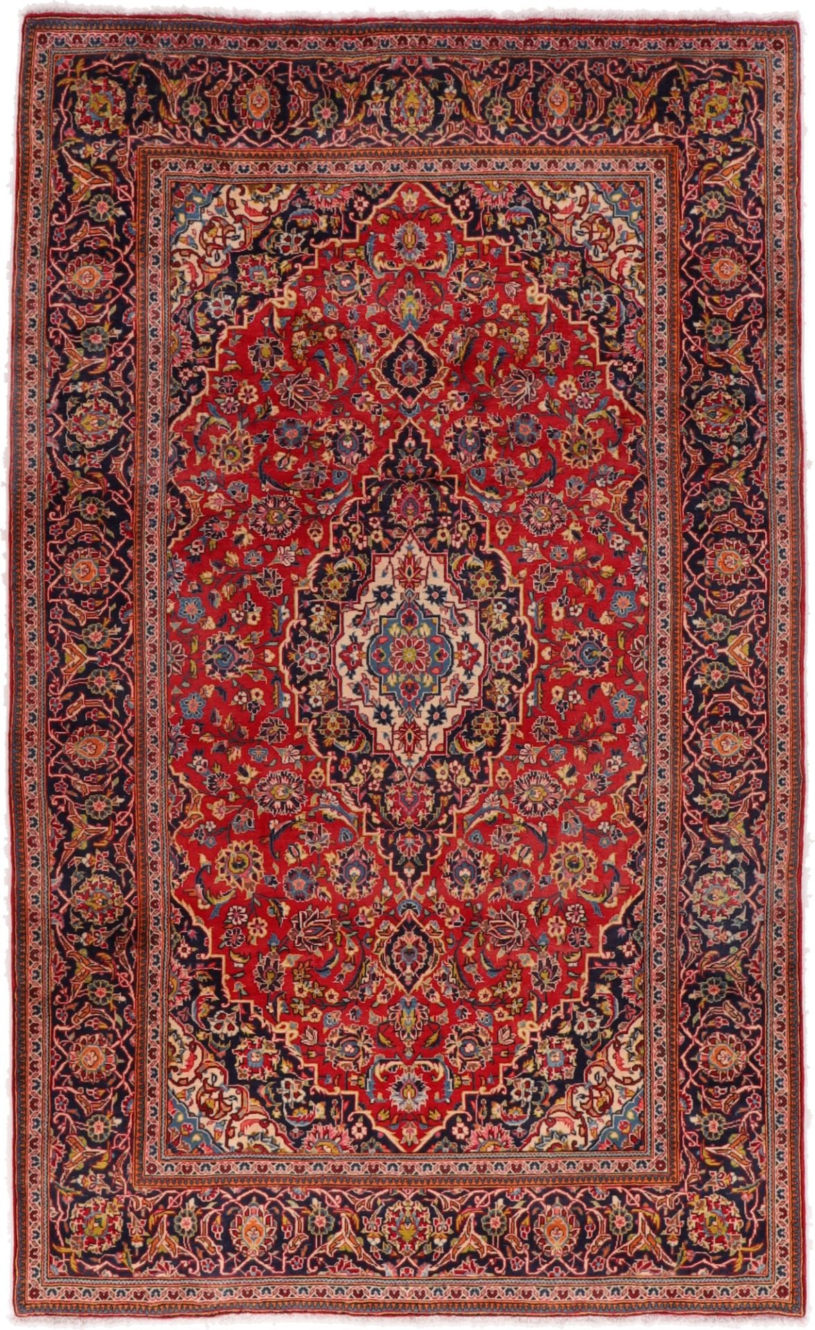 Perserteppich Kashan 196 x 321 cm Schurwolle handgeknüpft