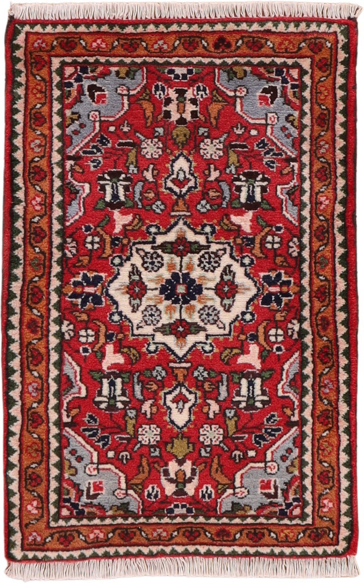 Perserteppich Hamadan 62 x 99 cm Schurwolle handgeknüpft Herati