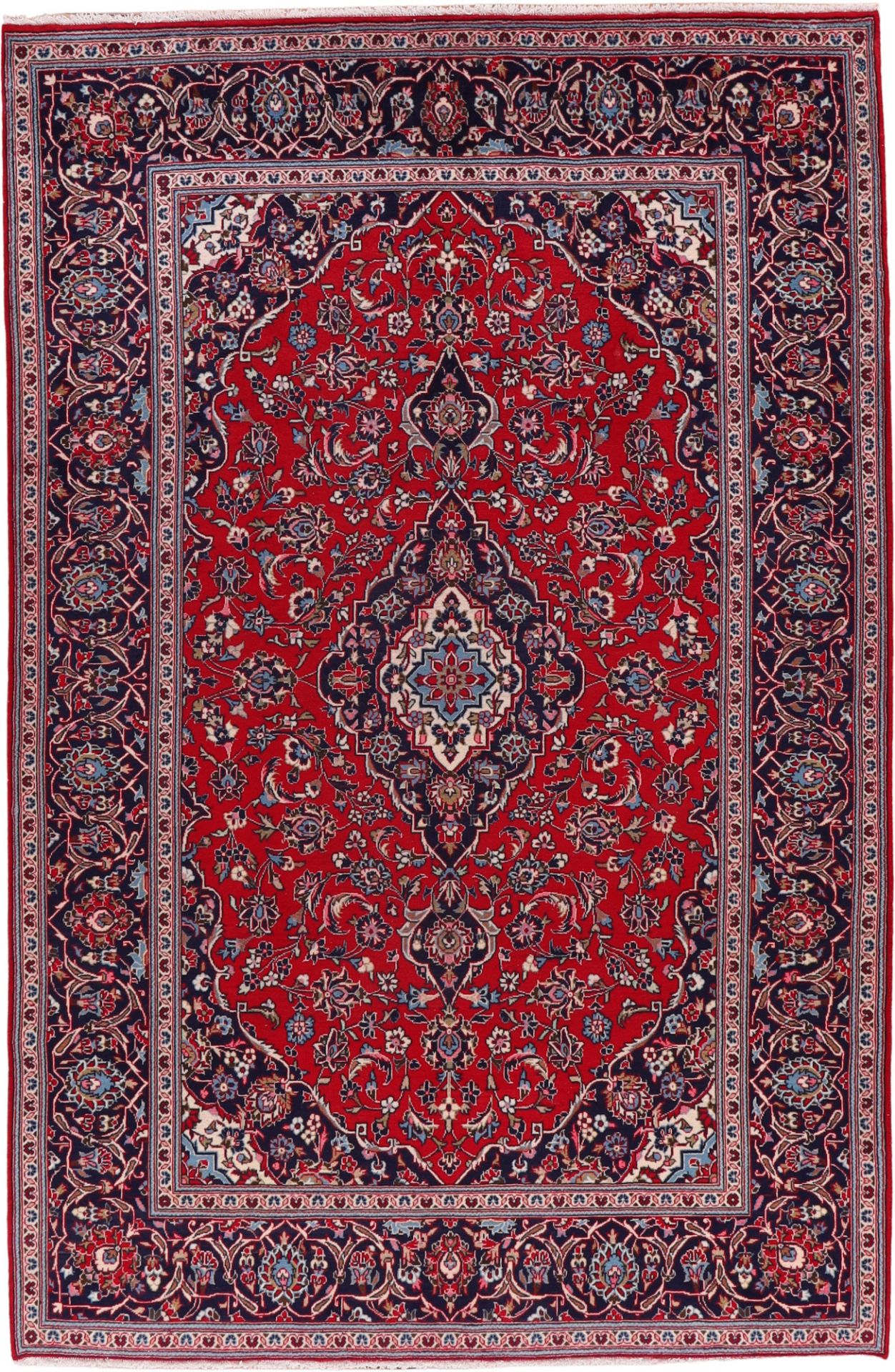 Perserteppich Kashan 197 x 300 cm Schurwolle handgeknüpft