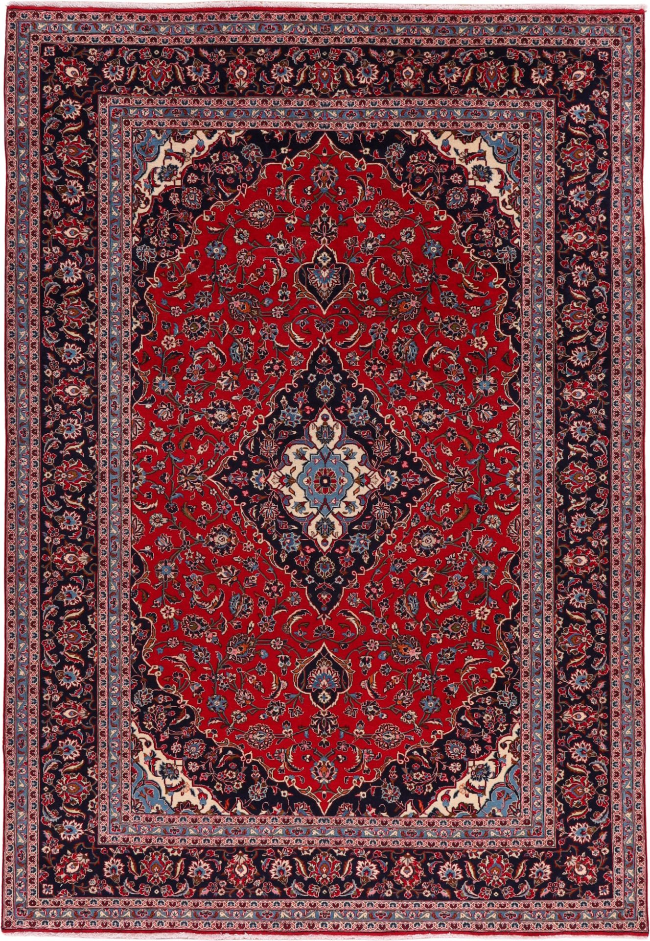 Perserteppich Kashan 236 x 345 cm Schurwolle handgeknüpft