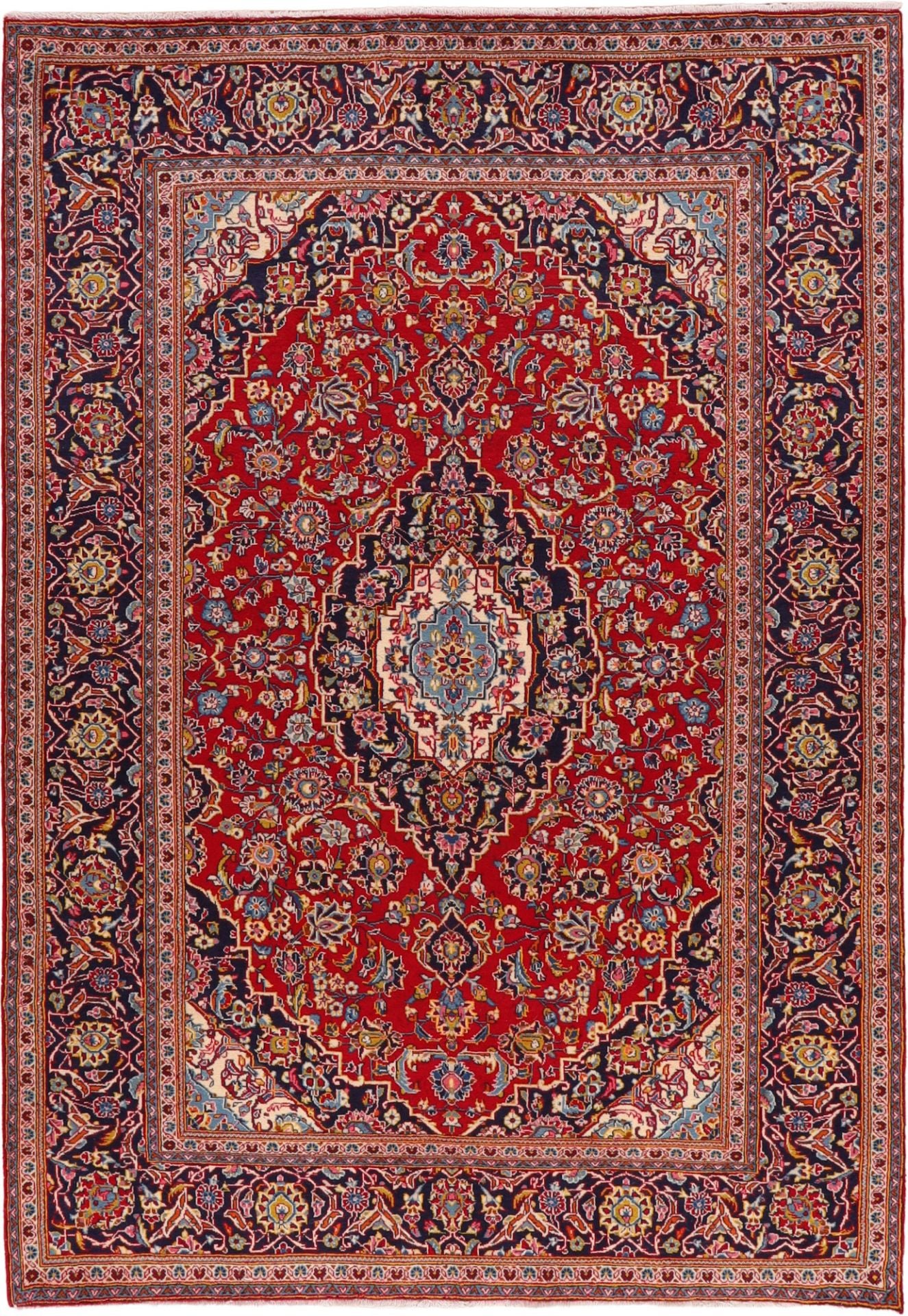 Perserteppich Kashan 200 x 285 cm Schurwolle handgeknüpft