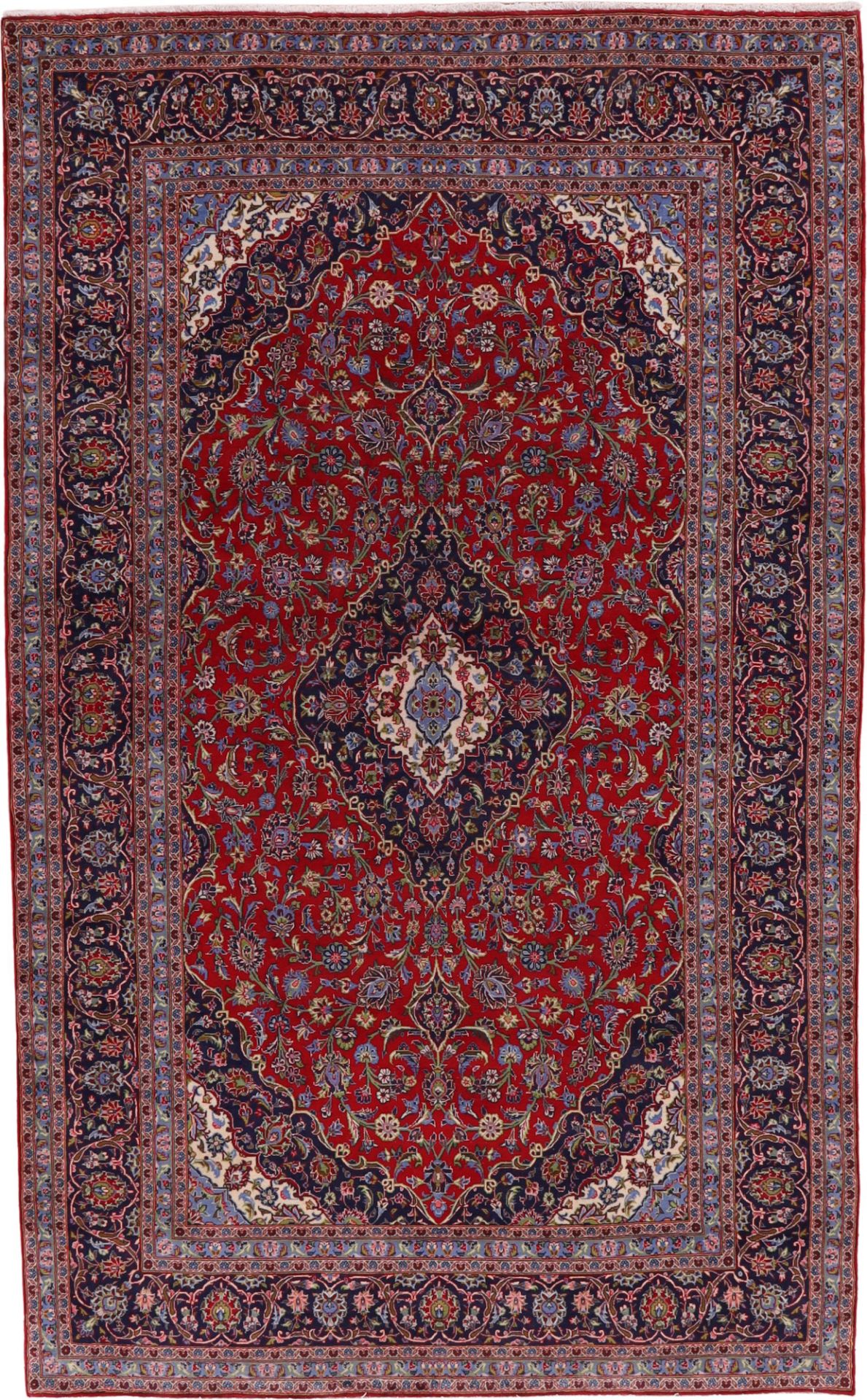 Perserteppich Kashan 207 x 340 cm Schurwolle handgeknüpft