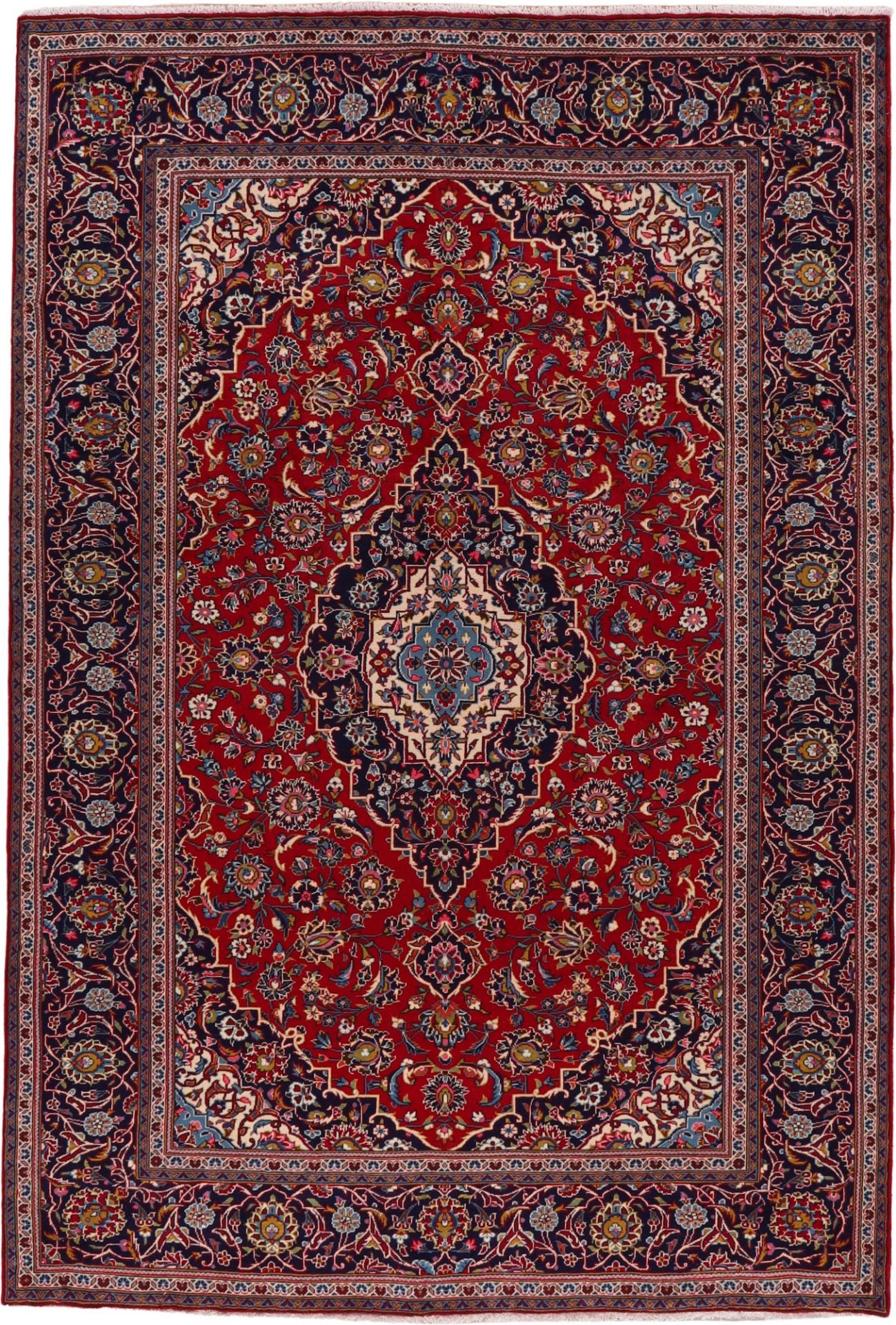 Perserteppich Kashan 236 x 350 cm Schurwolle handgeknüpft