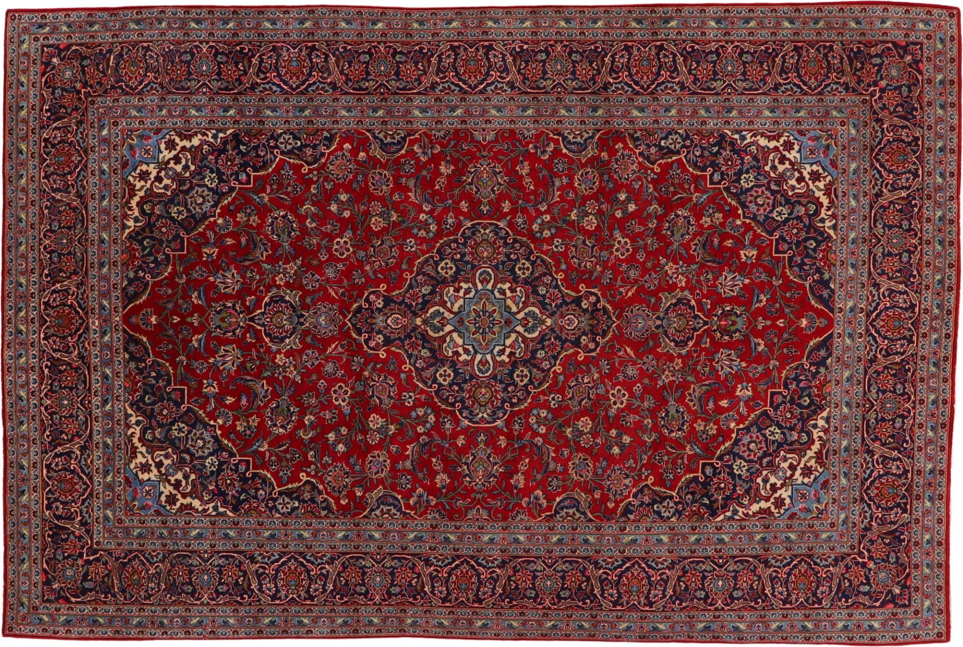 Perserteppich Kashan 200 x 307 cm Schurwolle handgeknüpft